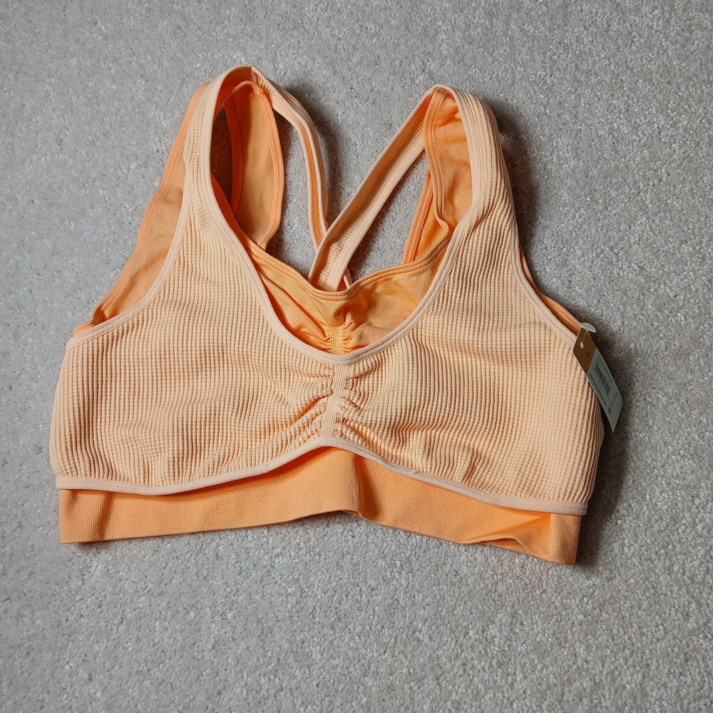Orange Seamless Double Strap Womens Junior Size Large Bralette New No Boundaries